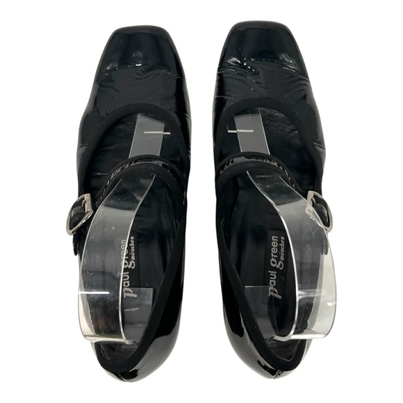 Paul Green Black Patent Leather Mary Jane Handcrafted Heels Women’s 7.5 - Picture 9 of 16